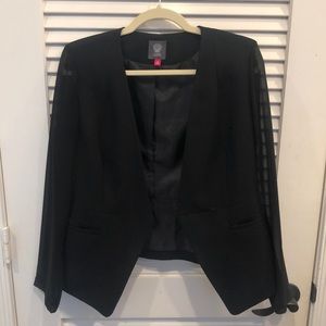 Vince Camuto Sheer Asymmetrical Blazer